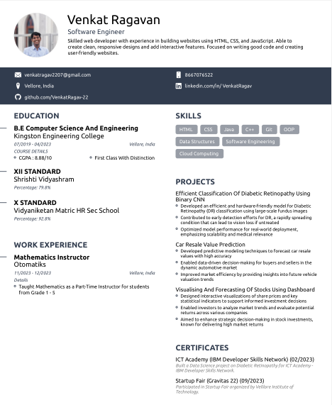 Resume Preview